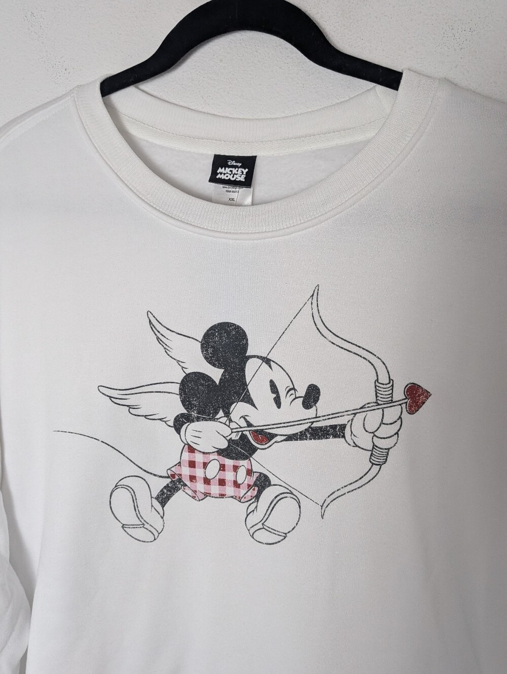 Walt Disney World Women's MICKEY MOUSE Valentine Pullover Sweatshirt White XXL - Picture 4 of 11